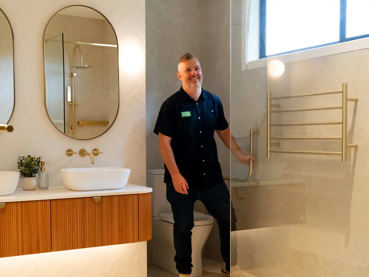 Fix Electrical electrician in a finished bathroom