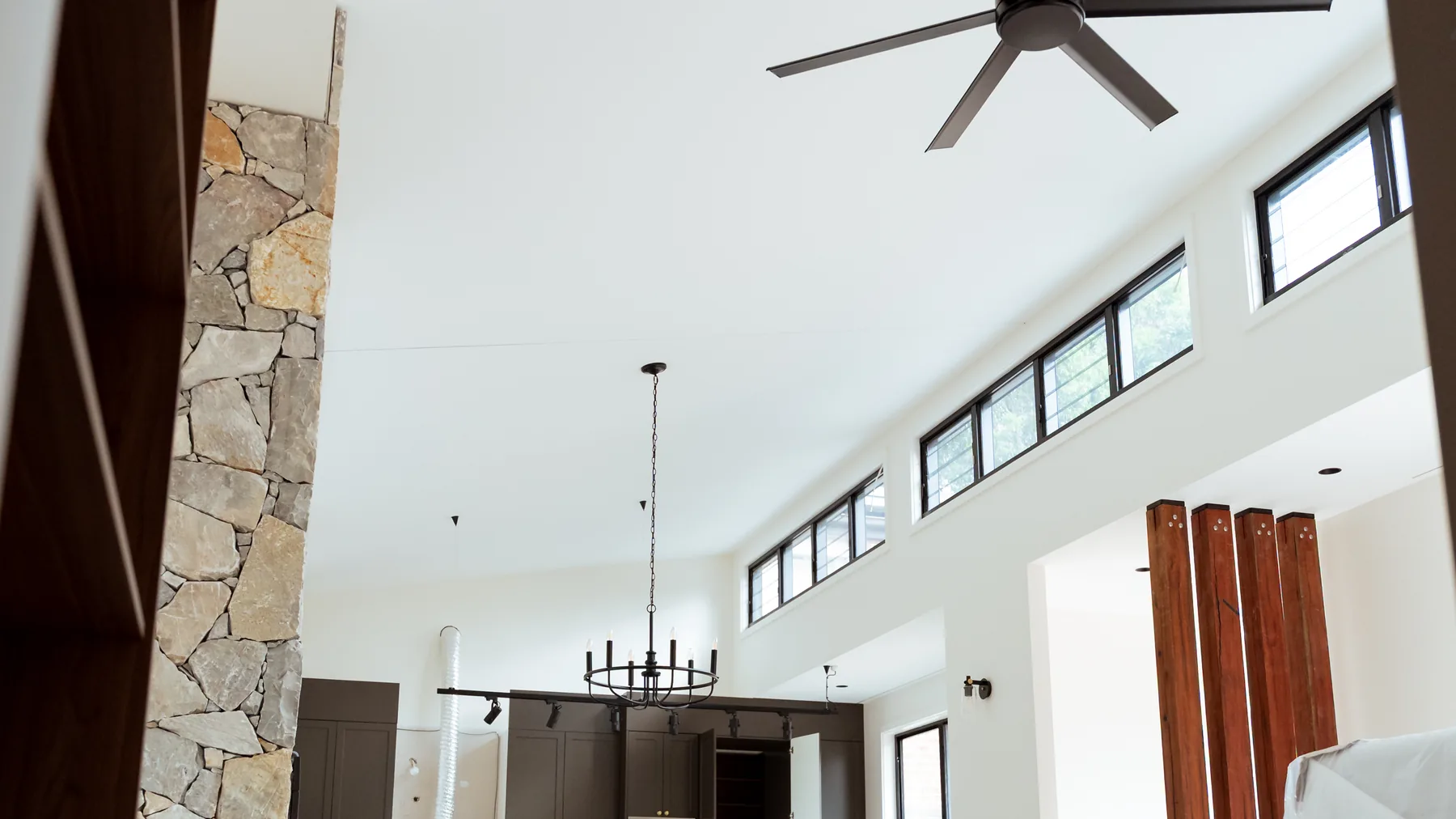 Open-plan interior of a completed home